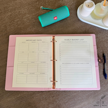 Load image into Gallery viewer, OFFICE RITM™ Letter Checkered PU Leather 1 inch Round 3 Ring Binder with 8.5 x 11 Inch Loose Leaf Note Paper