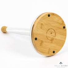 Load image into Gallery viewer, DAILY RITMO® White Resin Countertop Paper Towel Holder with Modern Bamboo Base