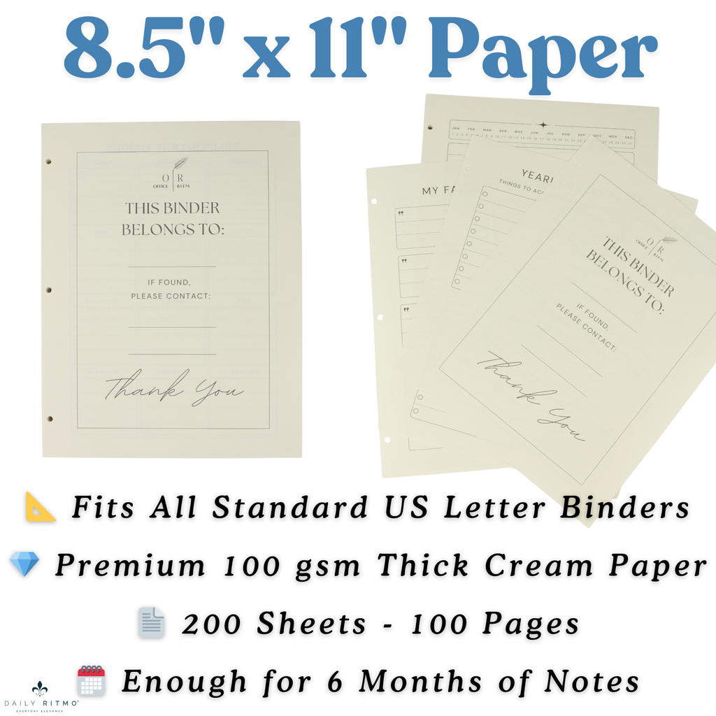 DAILY RITMO® 3-Hole Loose Leaf Paper Refill for 3-Ring Checkered Binder