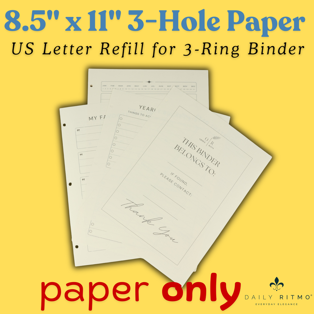 DAILY RITMO® 3-Hole Loose Leaf Paper Refill for 3-Ring Checkered Binder