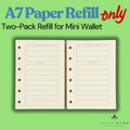 DAILY RITMO® A7 Paper Refills for Mini Binder Wallet 2-pack
