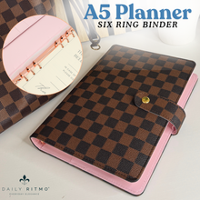 Load image into Gallery viewer, DAILY RITMO™ PU Checkered Leather A5 Six Ring Binder Planner Cover with 160 Pages of Daily To Do List
