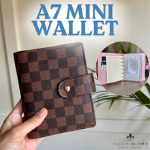 Load image into Gallery viewer, DAILY RITMO™ Checkered Pocket A7 Budget Mini Binder Wallet Planner Notebook with Money Stuffing Zip Envelopes
