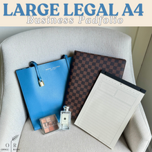 Load image into Gallery viewer, OFFICE RITM™ Checkered PU Leather Business A4 Portfolio Binder Legal Notepad Holder
