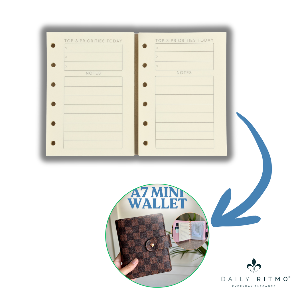 DAILY RITMO® A7 Paper Refills for Mini Binder Wallet 2-pack