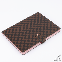 Load image into Gallery viewer, OFFICE RITM™ Checkered PU Leather Business A4 Portfolio Binder Legal Notepad Holder
