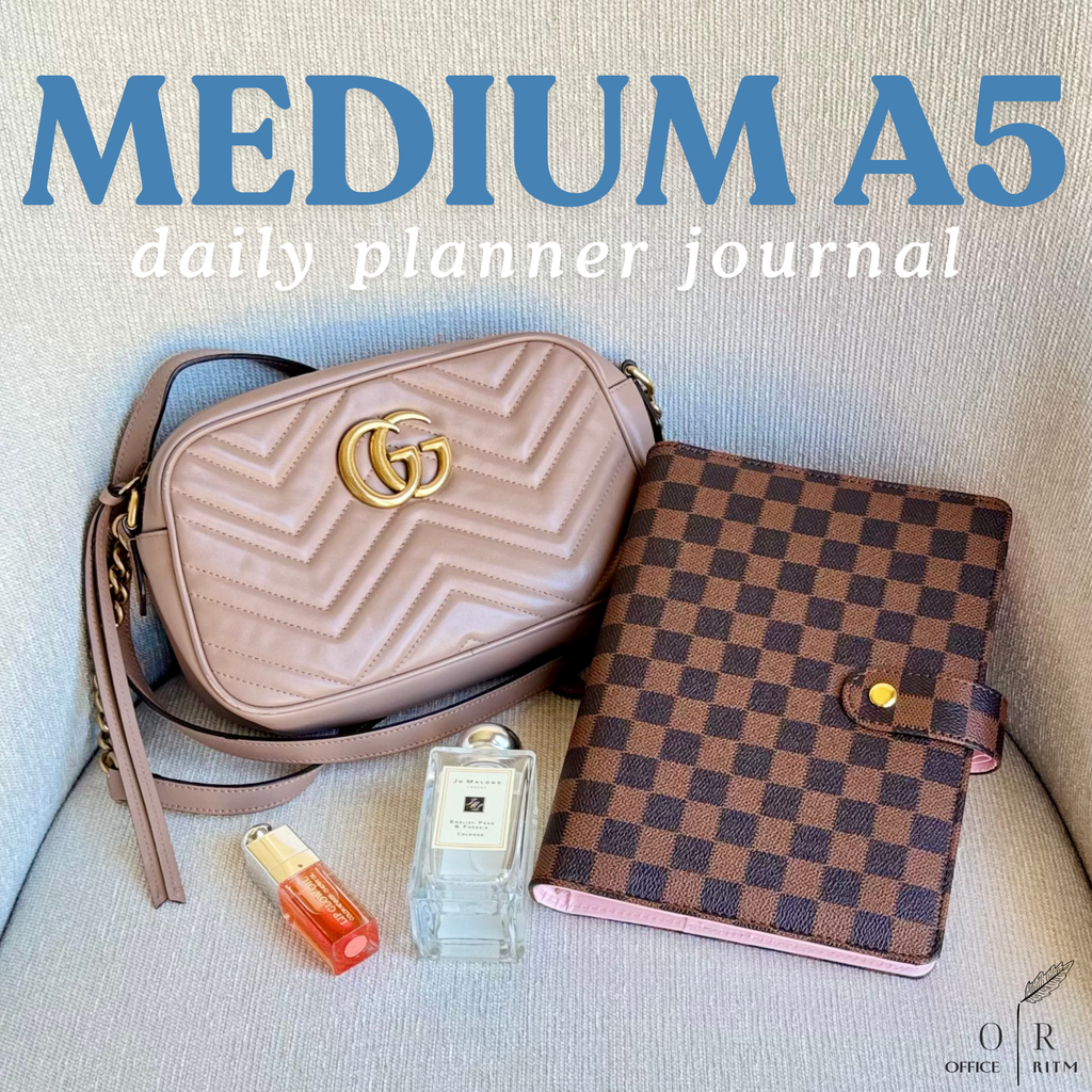 DAILY RITMO® Checkered A5 Six Ring Binder Planner Cover with 160 Pages of Daily To Do List