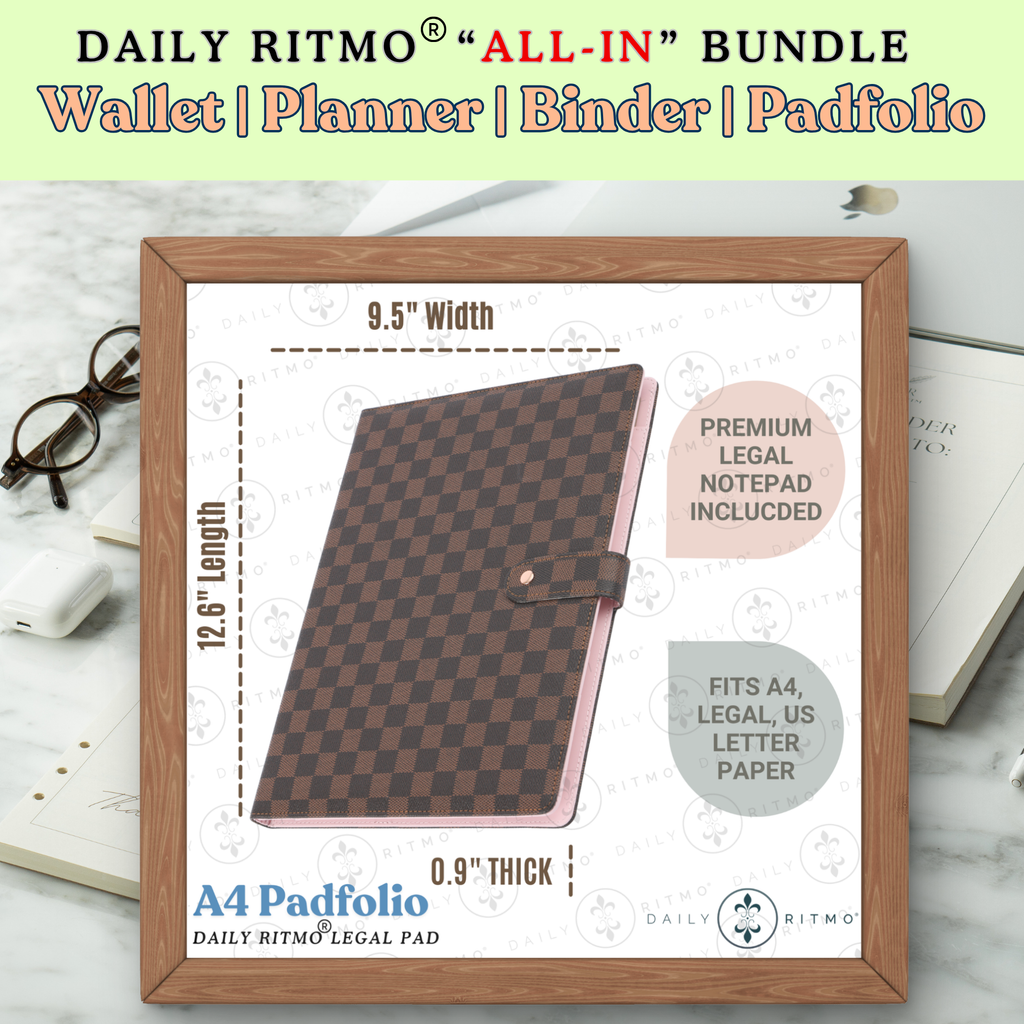 DAILY RITMO® "ALL-IN" Bundle - A7 Mini Wallet, A5 Planner, 3-Ring Binder, A4 Padfolio