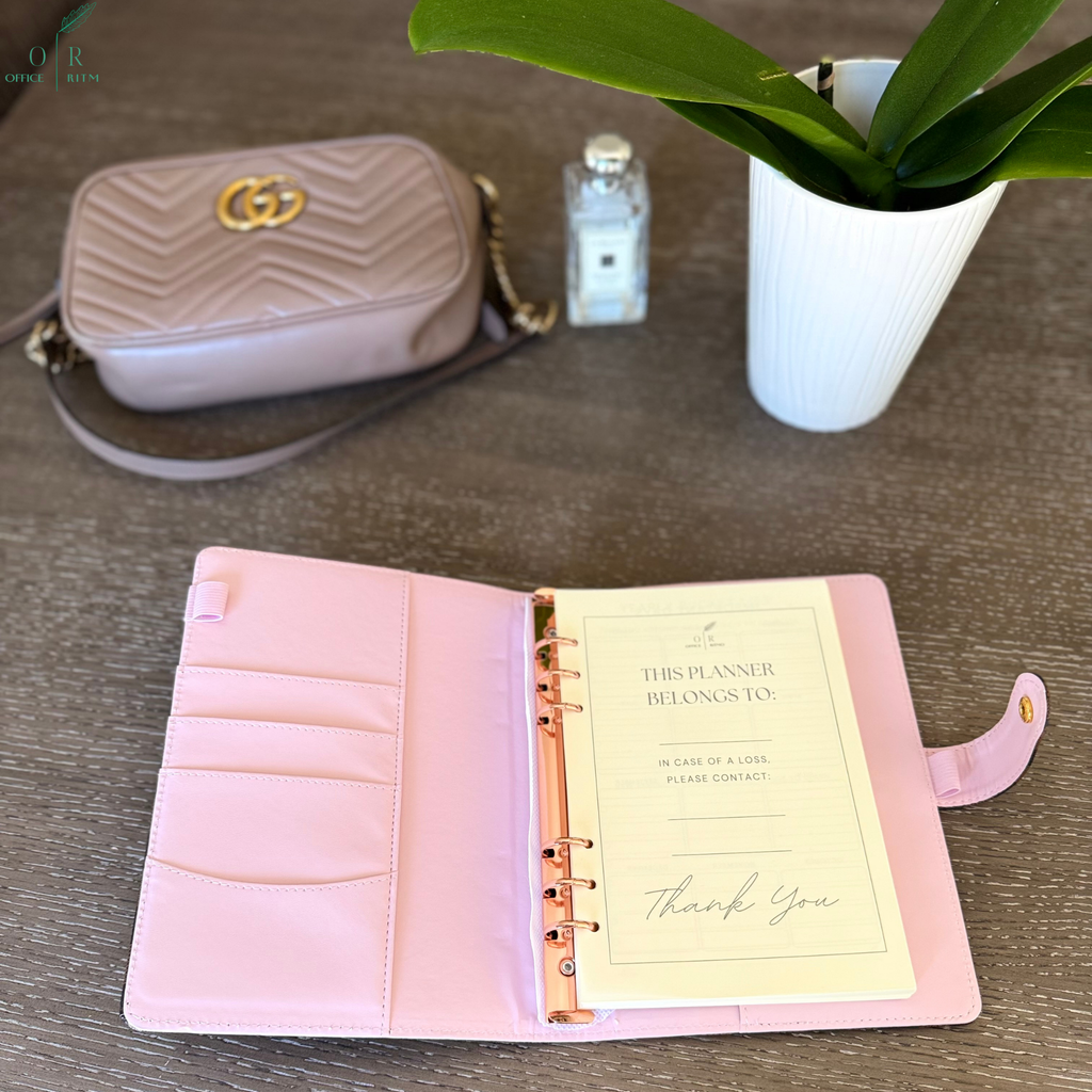 DAILY RITMO® Checkered A5 Six Ring Binder Planner Cover with 160 Pages of Daily To Do List