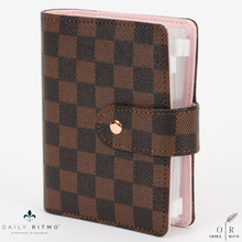 Load image into Gallery viewer, DAILY RITMO™ Checkered Pocket A7 Budget Mini Binder Wallet Planner Notebook with Money Stuffing Zip Envelopes
