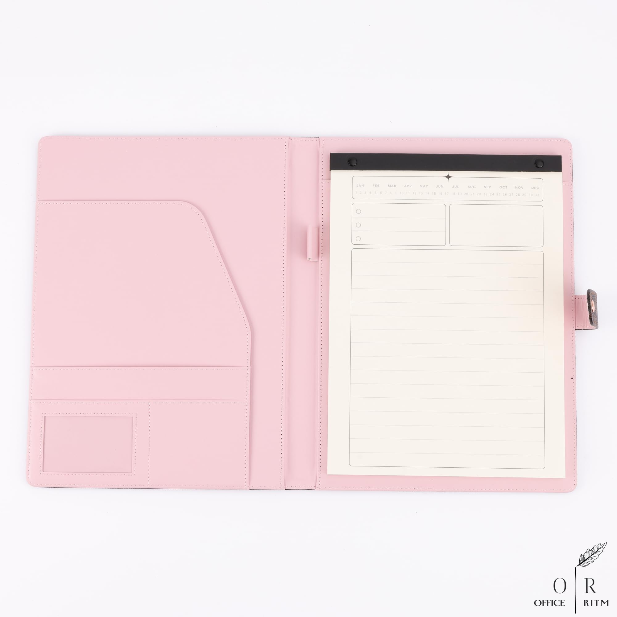 OFFICE RITM™ Checkered PU Leather Business A4 Portfolio Binder Legal Notepad Holder