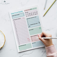 Load image into Gallery viewer, DAILY RITMO® Large ADHD To Do List Notepad for Women Daily Focus Buddy | 8.5x11&quot; 50 Sheet US Letter Size | Made in USA (Copy)
