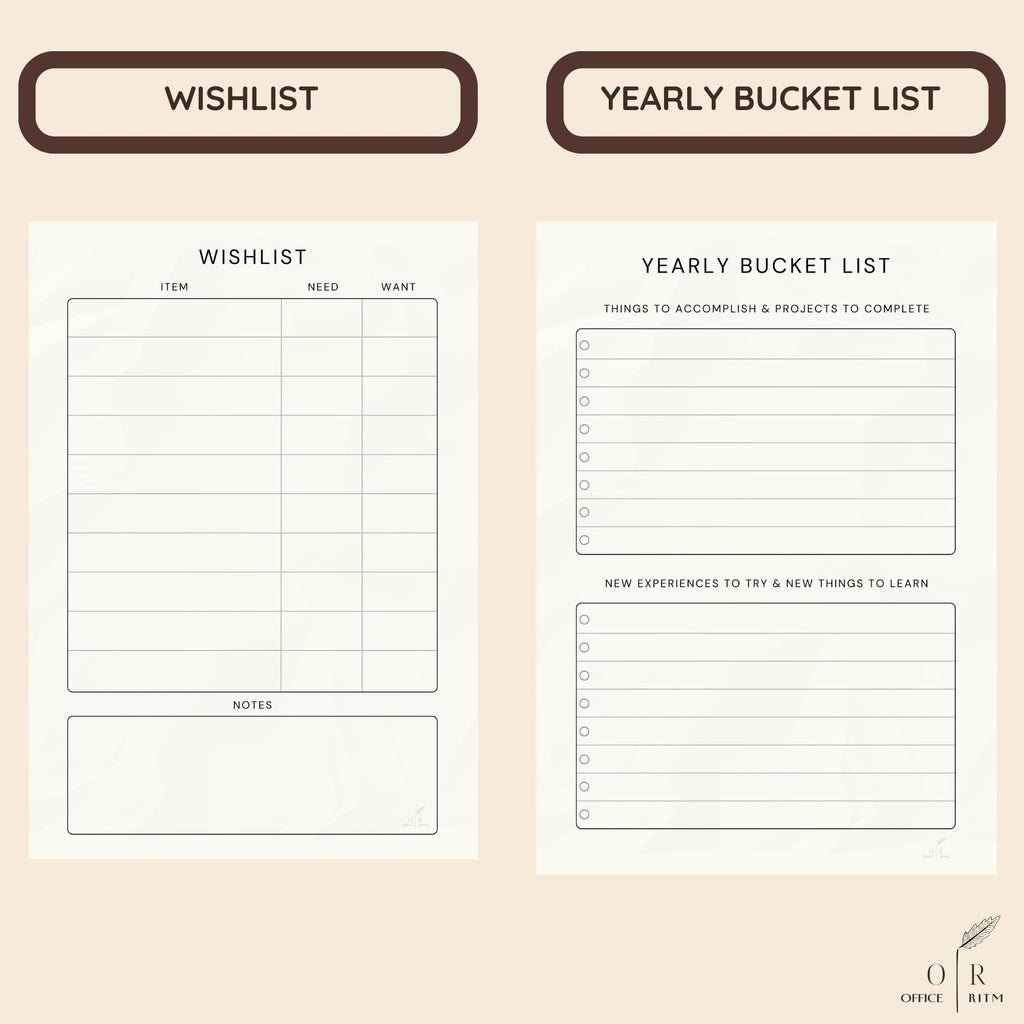 DAILY RITMO® Checkered A5 Six Ring Binder Planner Cover with 160 Pages of Daily To Do List