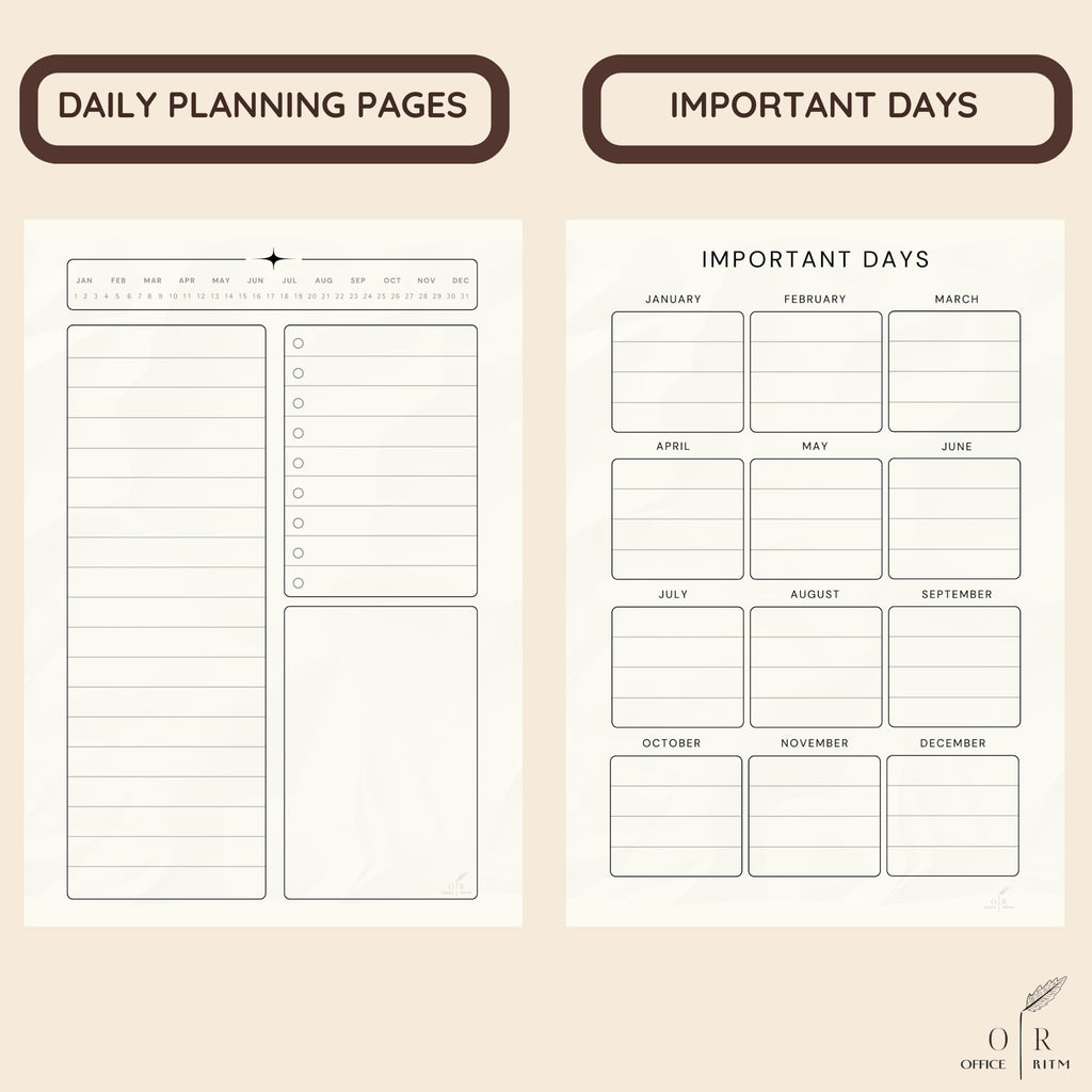 DAILY RITMO® Checkered A5 Six Ring Binder Planner Cover with 160 Pages of Daily To Do List