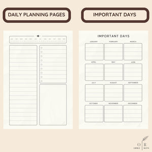 OFFICE RITM™ PU Checkered Leather A5 Six Ring Binder Planner Cover with 160 Pages of Daily To Do List