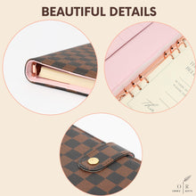 Load image into Gallery viewer, OFFICE RITM™ PU Checkered Leather A5 Six Ring Binder Planner Cover with 160 Pages of Daily To Do List
