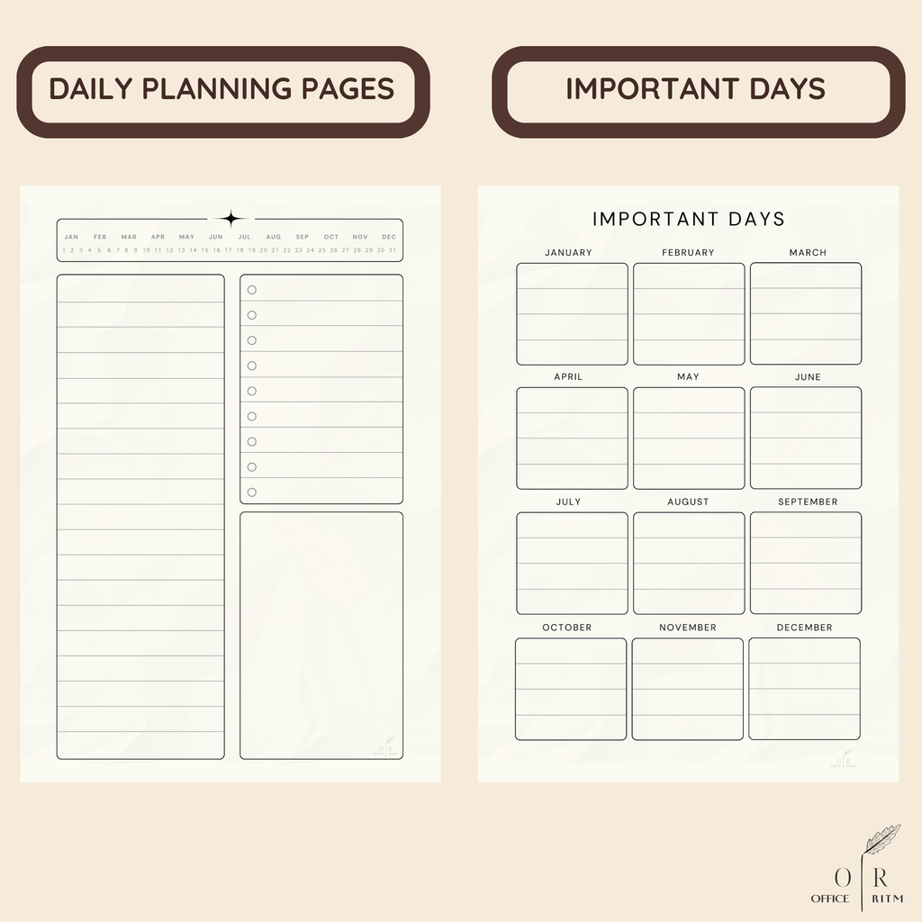 DAILY RITMO® Checkered 3 Ring Binder 1" PU Leather with 8.5 x 11 Inch Loose Leaf Note Paper