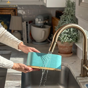 DAILY RITMO® Countertop Silverware Holder | Resin with Bamboo Base
