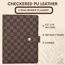 Load image into Gallery viewer, OFFICE RITM™ PU Checkered Leather A5 Six Ring Binder Planner Cover with 160 Pages of Daily To Do List
