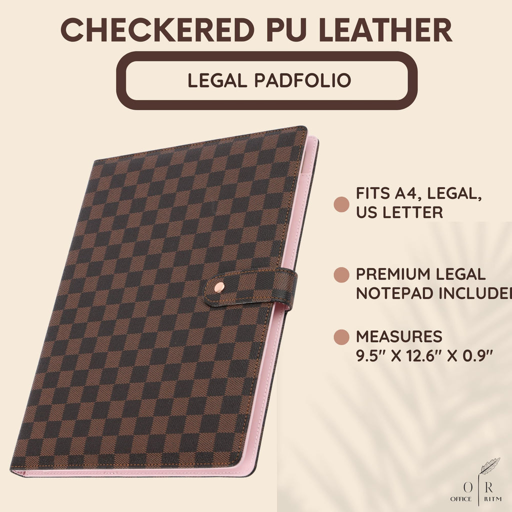DAILY RITMO® Checkered A4 Portfolio with Legal Notepad
