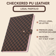 Load image into Gallery viewer, OFFICE RITM™ Checkered PU Leather Business A4 Portfolio Binder Legal Notepad Holder
