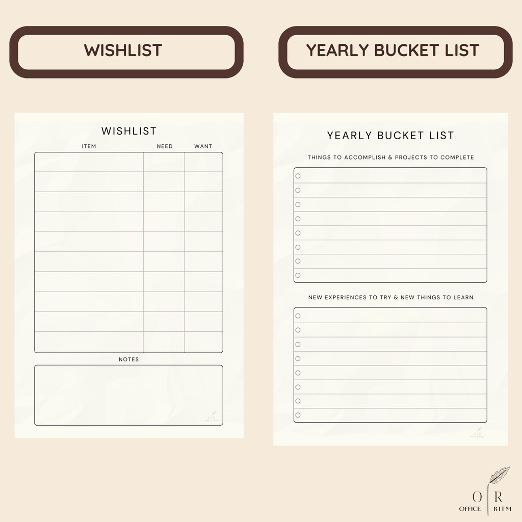 DAILY RITMO® Checkered 3 Ring Binder 1" PU Leather with 8.5 x 11 Inch Loose Leaf Note Paper