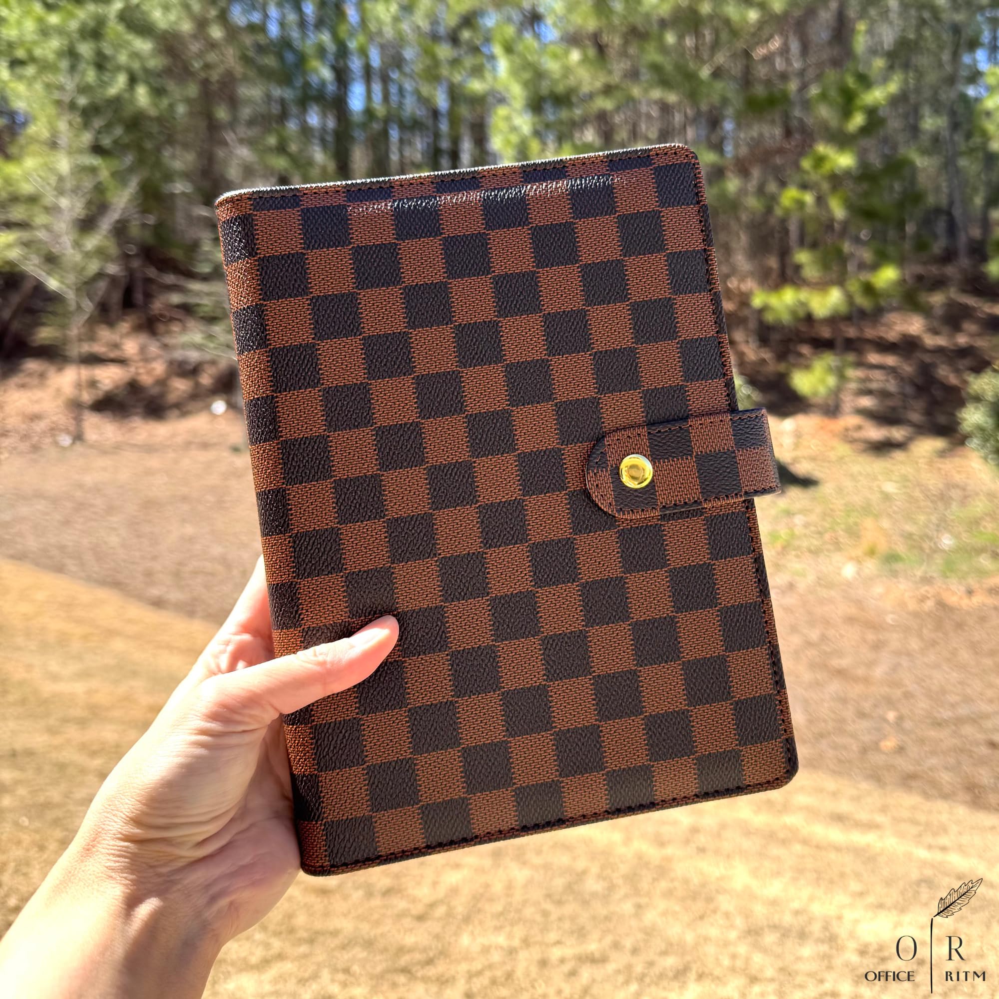 DAILY RITMO® Checkered A5 Six Ring Binder Planner Cover with 160 Pages of Daily To Do List