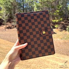 Load image into Gallery viewer, OFFICE RITM™ PU Checkered Leather A5 Six Ring Binder Planner Cover with 160 Pages of Daily To Do List
