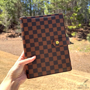 OFFICE RITM™ PU Checkered Leather A5 Six Ring Binder Planner Cover with 160 Pages of Daily To Do List