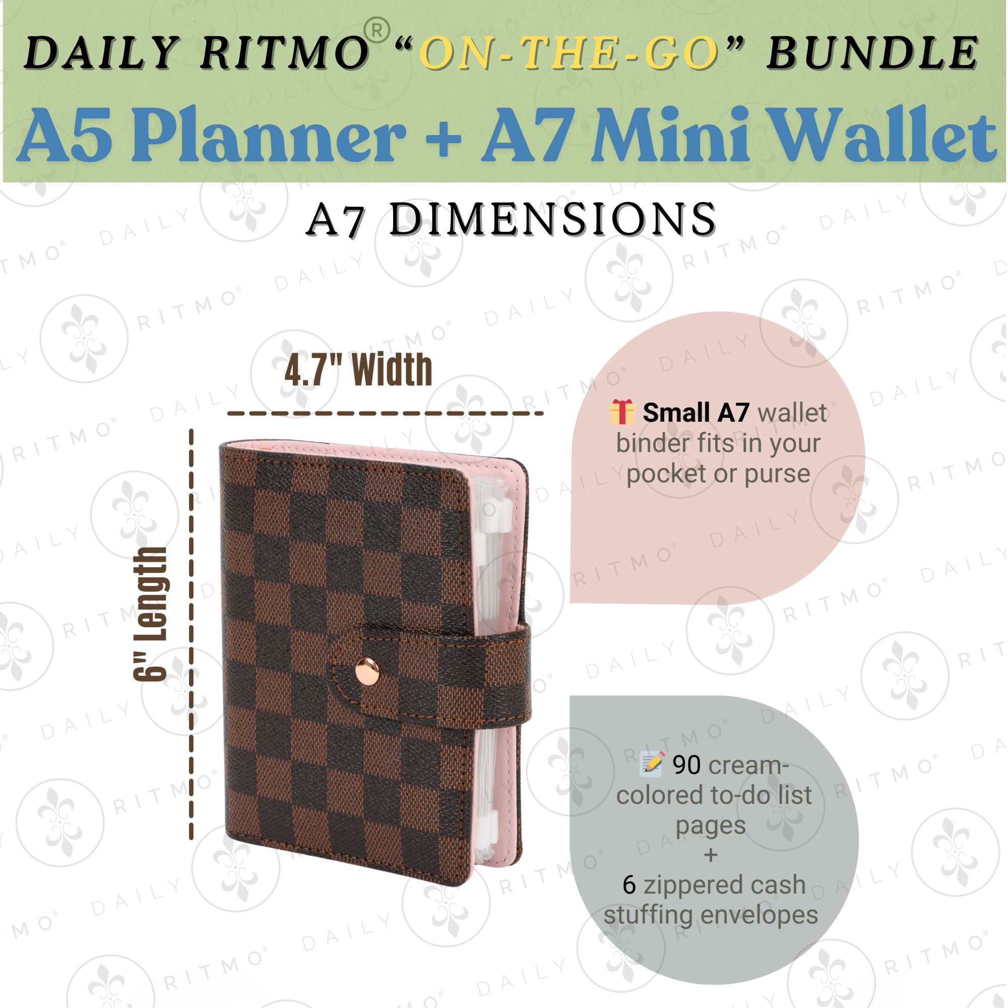 DAILY RITMO® "ON-THE-GO" Bundle - A5 Planner plus A7 Mini Wallet