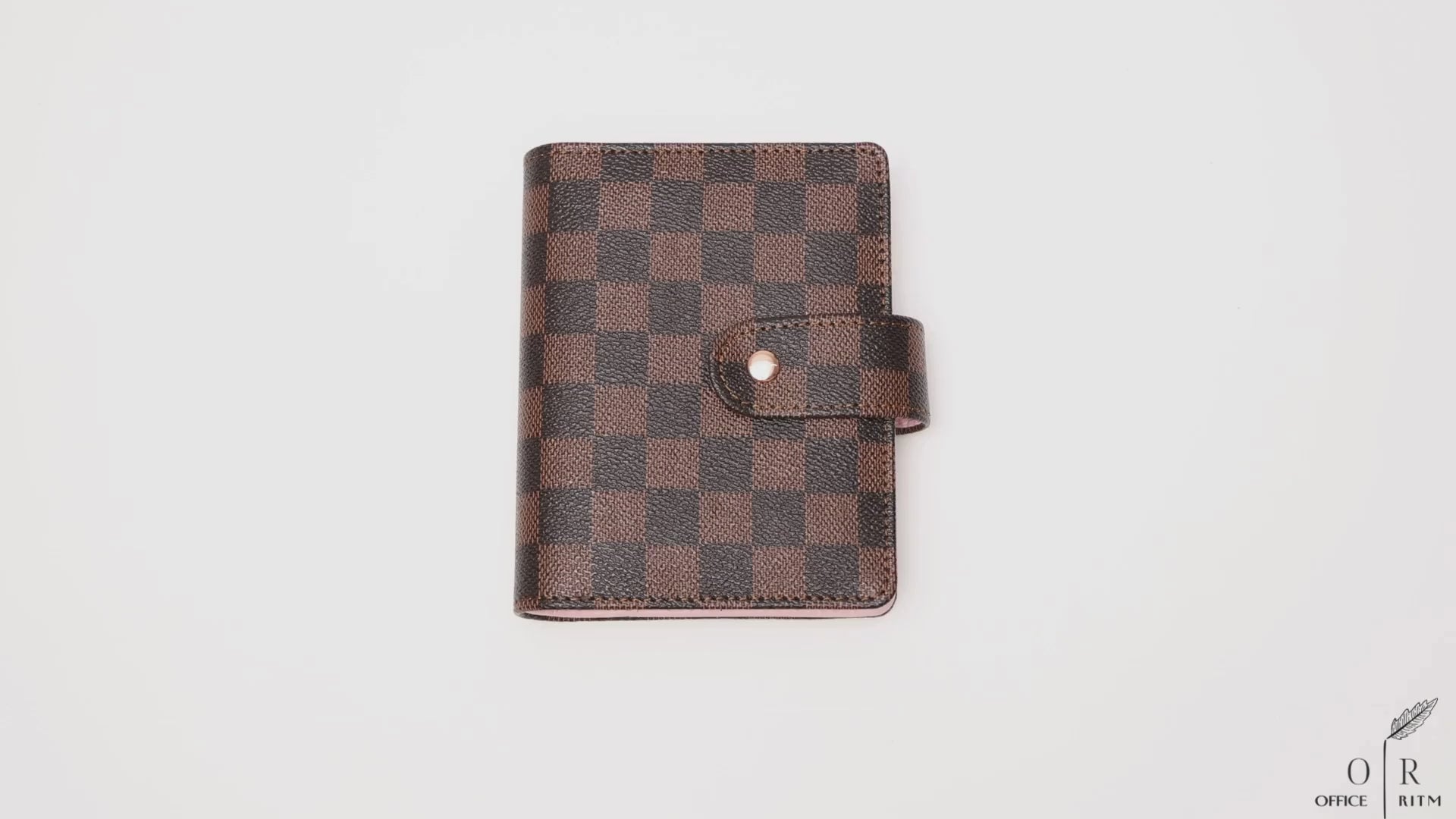 DAILY RITMO® Checkered A7 Mini Binder Wallet with Money Stuffing Zip Envelopes