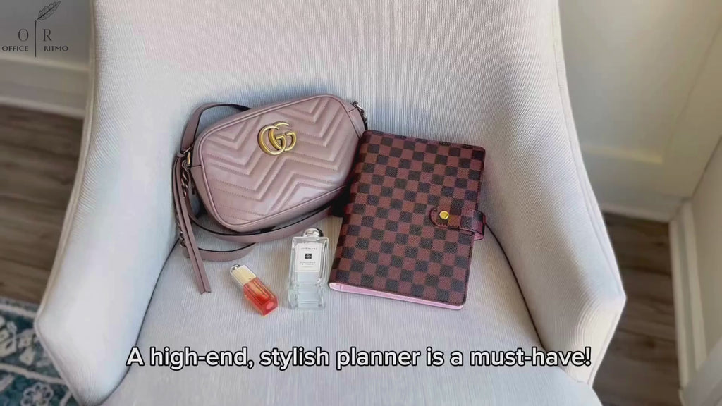 DAILY RITMO® Checkered A5 Six Ring Binder Planner Cover with 160 Pages of Daily To Do List