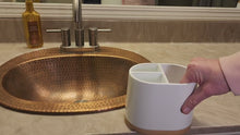 Load and play video in Gallery viewer, DAILY RITMO® Large Toothbrush Holder with Bamboo Base | Modern 3 Slots Compartment
