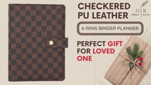 Load and play video in Gallery viewer, OFFICE RITM™ PU Checkered Leather A5 Six Ring Binder Planner Cover with 160 Pages of Daily To Do List
