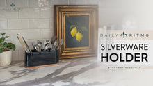 Load and play video in Gallery viewer, DAILY RITMO® Countertop Silverware Holder | Resin with Bamboo Base
