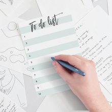 Load image into Gallery viewer, Small to-Do Sticky Notes, Turquoise Color Lined Paintbrush Font Title to-Do List Notepad, 50 Pages, 4x6&quot;
