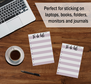 Small to-Do Sticky Notes, Lilac Color Lined Paintbrush Font Title to-Do List Notepad, 50 Pages, 4x6"