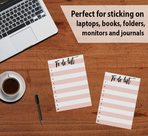 Small to-Do Sticky Notes, Peach Color Lined Paintbrush Font Title to-Do List Notepad, 50 Pages, 4x6"