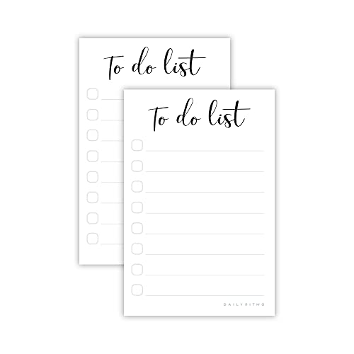 Daily Checklist Notepad - Things to Do Sticky Notes | Made in USA, 2-Pack, 50 Pages, 4x6