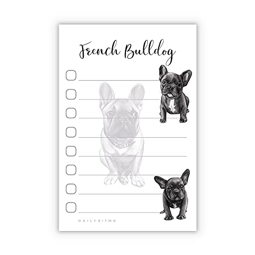 French Bulldog Puppies Sticky to Do List Notepad - Stationary School Office Supplies for Frenchie Mom | French Bulldog Gifts for Frenchie Lovers | 4