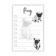 Load image into Gallery viewer, Pug Puppies Sticky to Do List Notepad - Stationary School Office Supplies for Girls and Pug Mom | Pug Gifts for Pug Lovers | 4&quot; x 6&quot; 50 Pages
