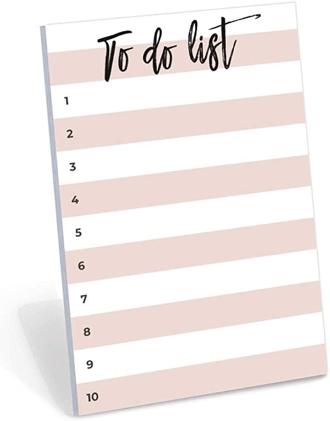 Small to-Do Sticky Notes, Peach Color Lined Paintbrush Font Title to-Do List Notepad, 50 Pages, 4x6