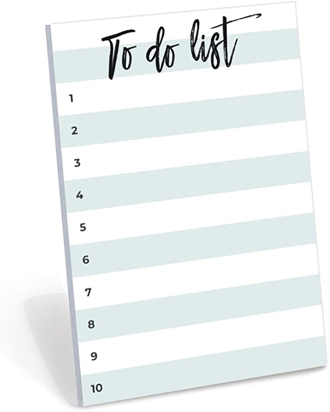 Small to-Do Sticky Notes, Turquoise Color Lined Paintbrush Font Title to-Do List Notepad, 50 Pages, 4x6