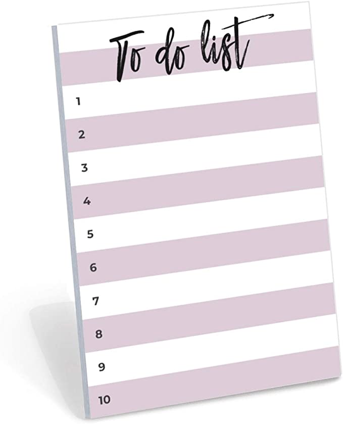 Small to-Do Sticky Notes, Lilac Color Lined Paintbrush Font Title to-Do List Notepad, 50 Pages, 4x6