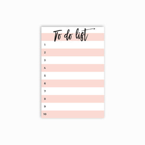 Small to-Do Sticky Notes, Peach Color Lined Paintbrush Font Title to-Do List Notepad, 50 Pages, 4x6"