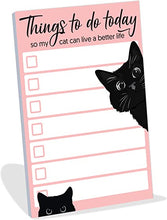 Load image into Gallery viewer, Funny Black Cat Small Sticky Notes, Cat Lover Gift, 50 Pages 4&quot;x6&quot;

