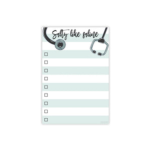 Funny Nurse Small to Do List Sticky Notes: Salty Like Saline, 50 Pages 4x6", Gift for Nurses, Doctors, RN, CNA