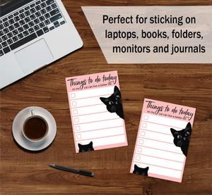 Funny Black Cat Small Sticky Notes, Cat Lover Gift, 50 Pages 4"x6"