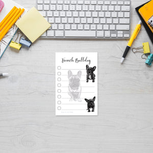 French Bulldog Puppies Sticky to Do List Notepad - Stationary School Office Supplies for Frenchie Mom | French Bulldog Gifts for Frenchie Lovers | 4" x 6" 50 Pages