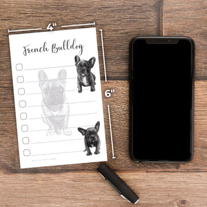 French Bulldog Puppies Sticky to Do List Notepad - Stationary School Office Supplies for Frenchie Mom | French Bulldog Gifts for Frenchie Lovers | 4" x 6" 50 Pages